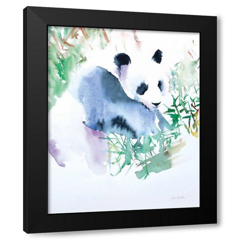 Panda Black Modern Wood Framed Art Print by Valle, Aimee Del
