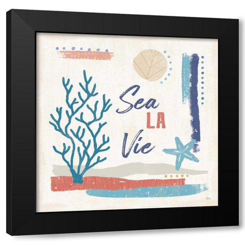 Coastal View VI Black Modern Wood Framed Art Print with Double Matting by Charron, Veronique