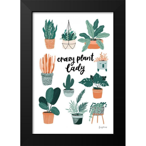 Plant Lady Black Modern Wood Framed Art Print by Thorns, Becky