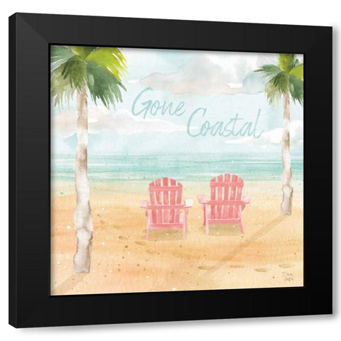 Surfs Up III Black Modern Wood Framed Art Print with Double Matting by June, Dina