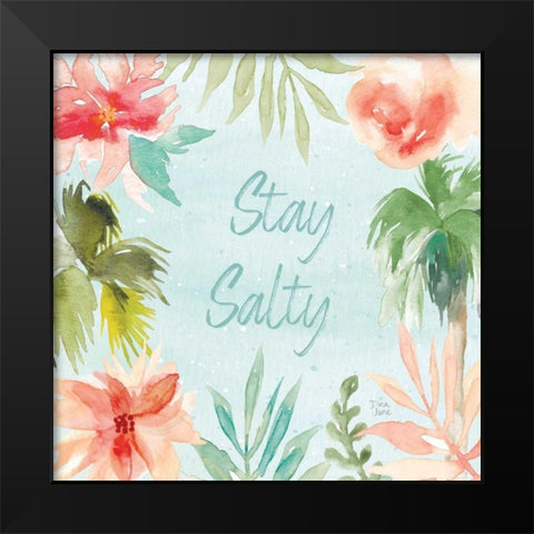 Surfs Up X Black Modern Wood Framed Art Print by June, Dina