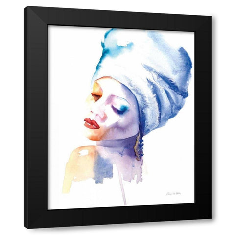 Woman in Blue Black Modern Wood Framed Art Print by Valle, Aimee Del