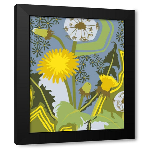 Dandelion Black Modern Wood Framed Art Print with Double Matting by Gallagher, Megan