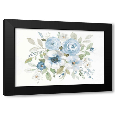 Essence of Spring I Blue Black Modern Wood Framed Art Print with Double Matting by Nai, Danhui