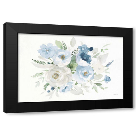 Essence of Spring II Blue Black Modern Wood Framed Art Print with Double Matting by Nai, Danhui
