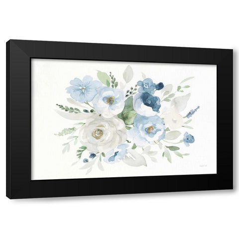 Essence of Spring II Blue Black Modern Wood Framed Art Print by Nai, Danhui