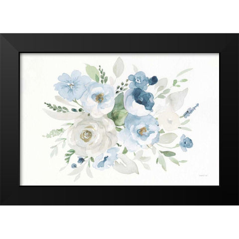 Essence of Spring II Blue Black Modern Wood Framed Art Print by Nai, Danhui