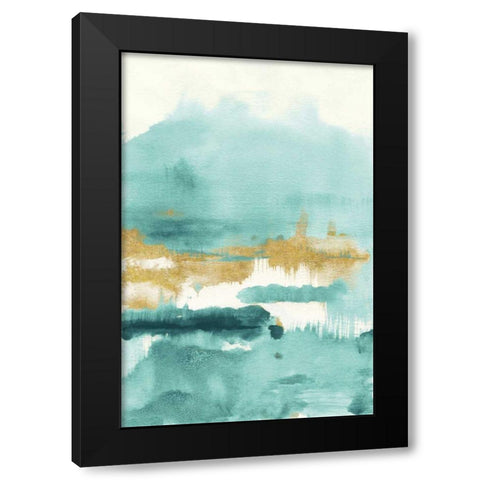 Blue Saffron II Black Modern Wood Framed Art Print with Double Matting by Nai, Danhui