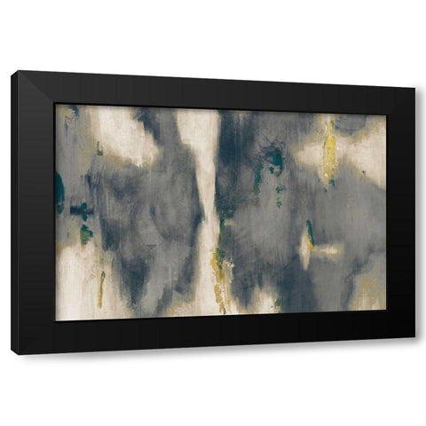 Blue Texture I Crop Black Modern Wood Framed Art Print with Double Matting by Nai, Danhui