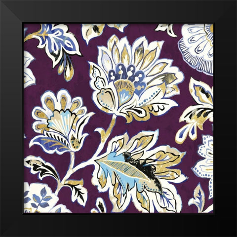 Ceylon Gardens V Plum Black Modern Wood Framed Art Print by Wild Apple Portfolio
