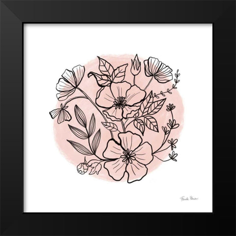 Black and White Botanical III Rose Black Modern Wood Framed Art Print by Zaman, Farida