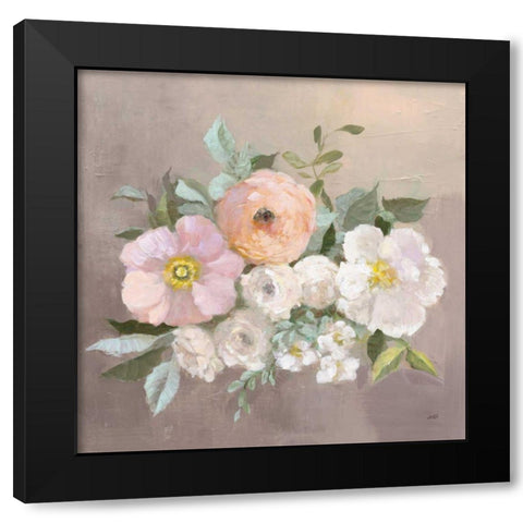 Pale Floral Spray II Black Modern Wood Framed Art Print by Purinton, Julia