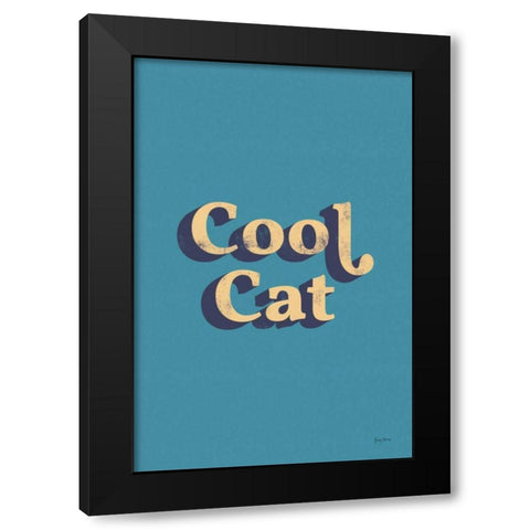 Cool Cat Black Modern Wood Framed Art Print with Double Matting by Thorns, Becky
