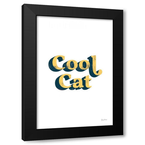 Rainbow Cool Cat Bold Black Modern Wood Framed Art Print by Thorns, Becky