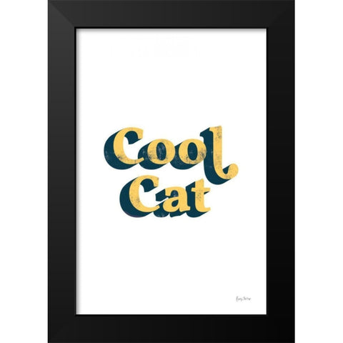 Rainbow Cool Cat Bold Black Modern Wood Framed Art Print by Thorns, Becky