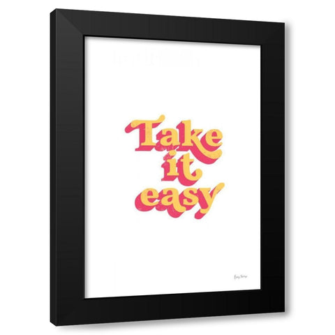 Rainbow Take it Easy Bold Black Modern Wood Framed Art Print with Double Matting by Thorns, Becky