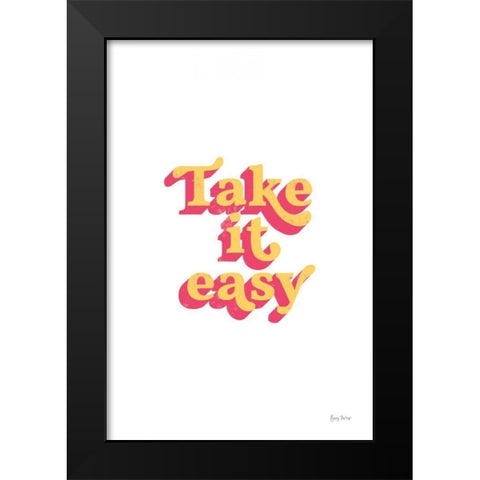 Rainbow Take it Easy Bold Black Modern Wood Framed Art Print by Thorns, Becky