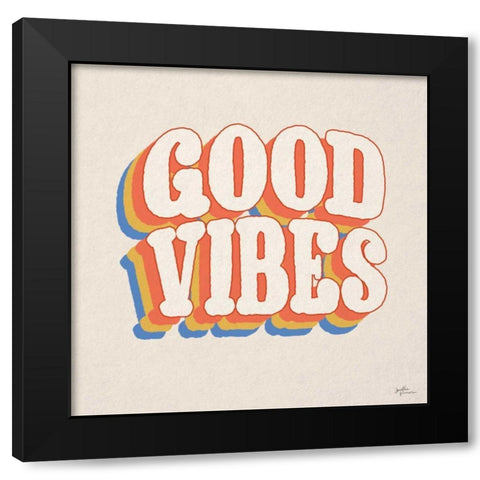 Good Vibes I Black Modern Wood Framed Art Print with Double Matting by Penner, Janelle