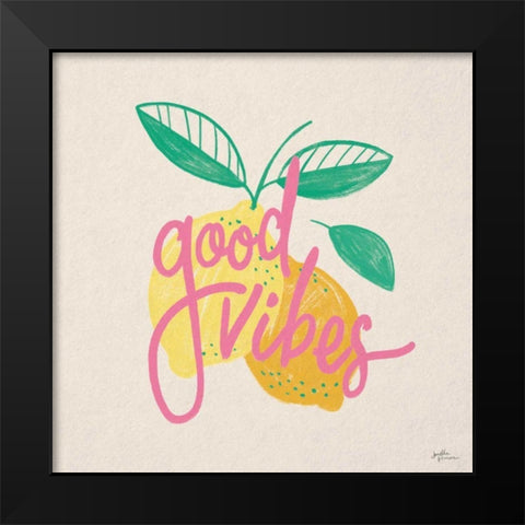 Good Vibes Lemons I Black Modern Wood Framed Art Print by Penner, Janelle