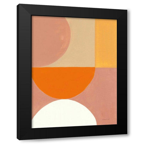 Retro Abstract V Bright Black Modern Wood Framed Art Print by Nai, Danhui