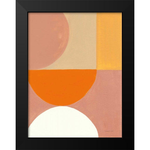 Retro Abstract V Bright Black Modern Wood Framed Art Print by Nai, Danhui