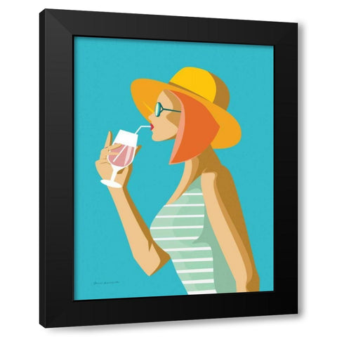 Summer Girl I Black Modern Wood Framed Art Print with Double Matting by Escalante, Omar