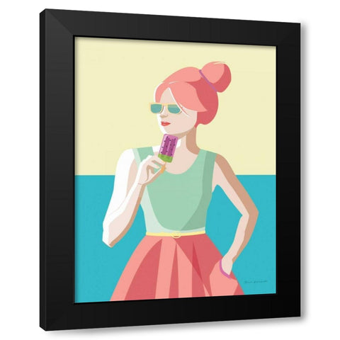 Summer Girl III Black Modern Wood Framed Art Print with Double Matting by Escalante, Omar