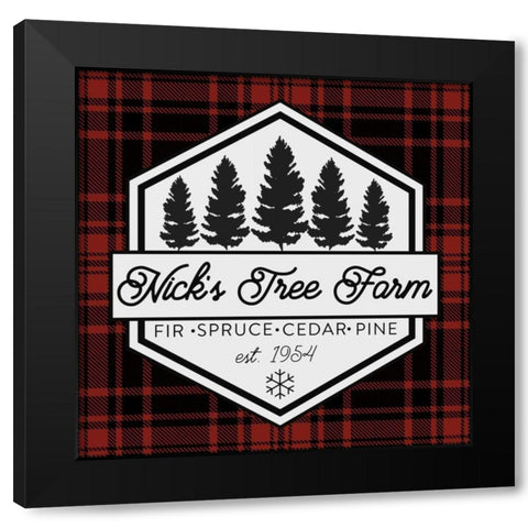 Plaid Holidays I RB Black Modern Wood Framed Art Print with Double Matting by Wild Apple Portfolio