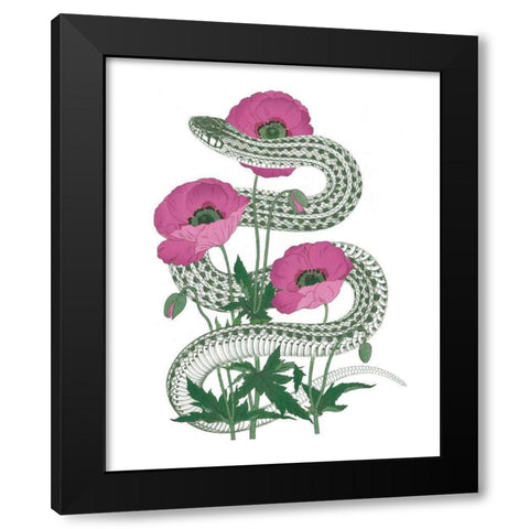 Natural Beauty II Pink Flower Black Modern Wood Framed Art Print by Wild Apple Portfolio