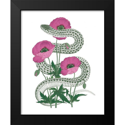 Natural Beauty II Pink Flower Black Modern Wood Framed Art Print by Wild Apple Portfolio