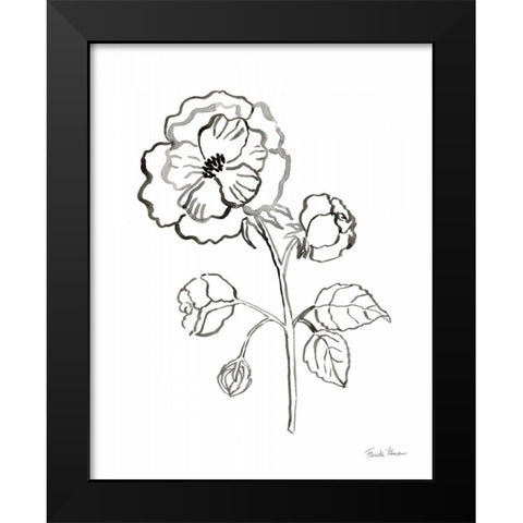 Joyful Peonies II Black Modern Wood Framed Art Print by Zaman, Farida