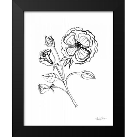 Joyful Peonies III Black Modern Wood Framed Art Print by Zaman, Farida