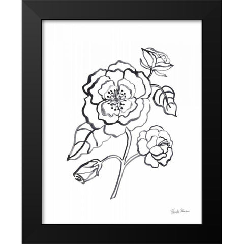 Joyful Peonies IV Black Modern Wood Framed Art Print by Zaman, Farida