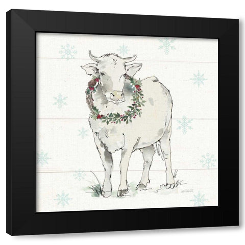 Modern Farmhouse X Christmas Sq Black Modern Wood Framed Art Print by Tavoletti, Anne