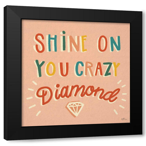 Shine On I Black Modern Wood Framed Art Print by June, Dina