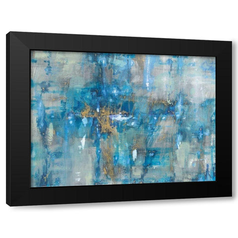 Lapis Lazuli Black Modern Wood Framed Art Print by Nai, Danhui