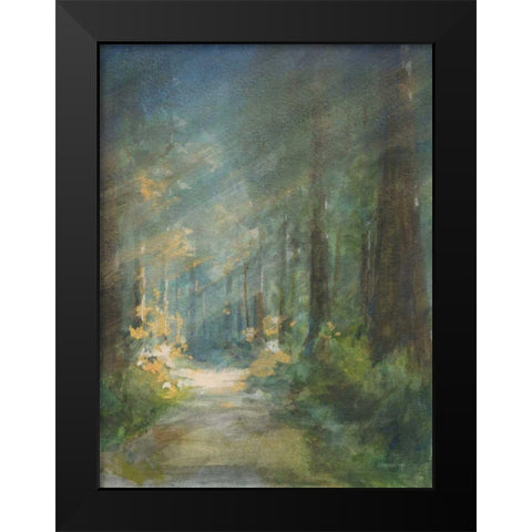 Sun Soaked Redwoods Black Modern Wood Framed Art Print by Nai, Danhui