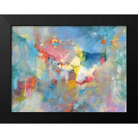 Quasar Black Modern Wood Framed Art Print by Nai, Danhui