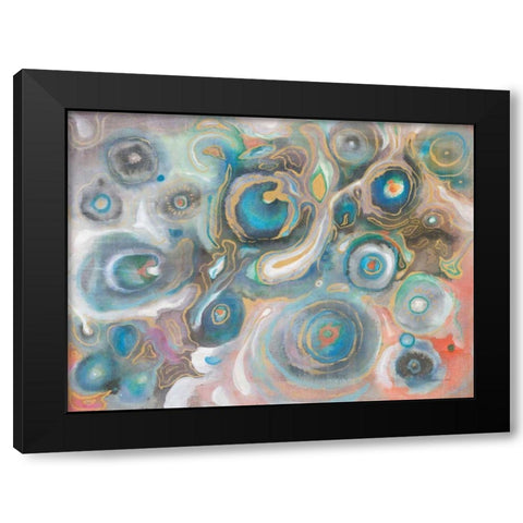 Abstract Stones Black Modern Wood Framed Art Print with Double Matting by Nai, Danhui