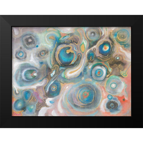 Abstract Stones Black Modern Wood Framed Art Print by Nai, Danhui