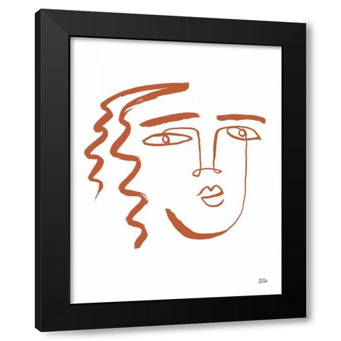 Making Faces V Terracotta Black Modern Wood Framed Art Print by Averinos, Melissa