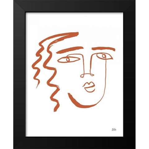 Making Faces V Terracotta Black Modern Wood Framed Art Print by Averinos, Melissa