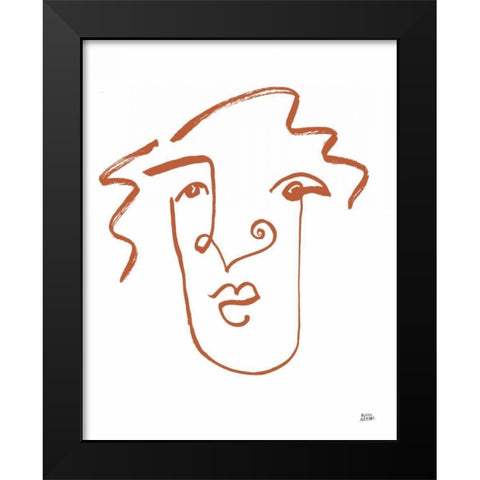 Making Faces VIII Terracotta Black Modern Wood Framed Art Print by Averinos, Melissa