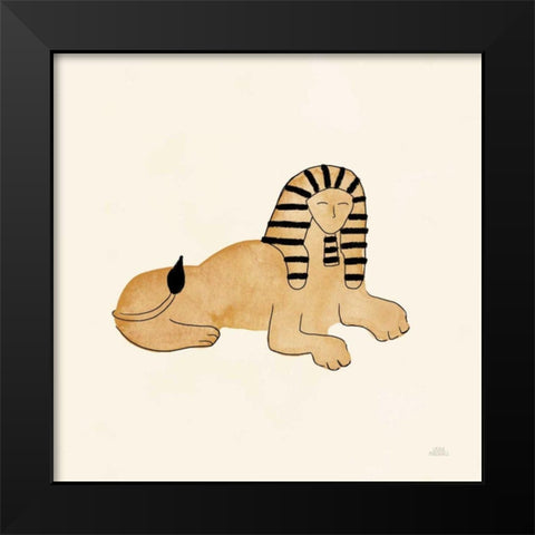World Traveler Sphinx Black Modern Wood Framed Art Print by Marshall, Laura