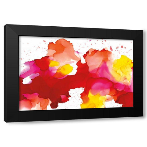 Spatter Black Modern Wood Framed Art Print with Double Matting by Paschke, Chris