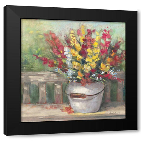 Snapdragon Bouquet Black Modern Wood Framed Art Print with Double Matting by Rowan, Carol