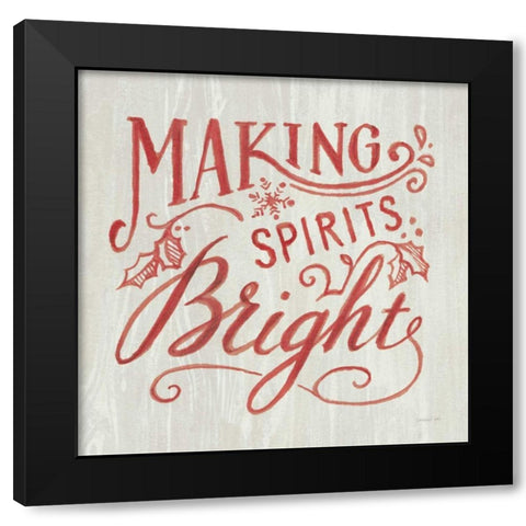 White and Bright Christmas I on Wood Black Modern Wood Framed Art Print with Double Matting by Nai, Danhui