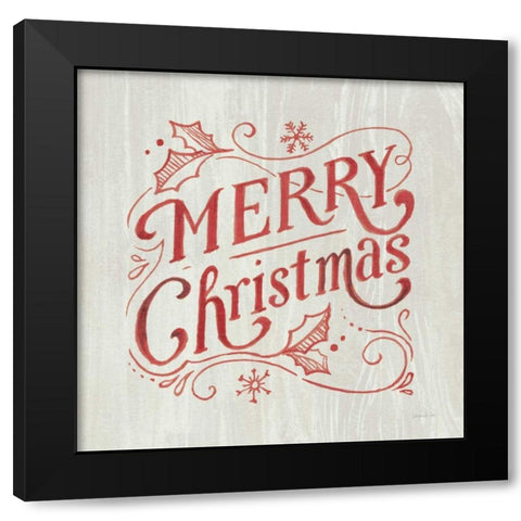 White and Bright Christmas IV on Wood Black Modern Wood Framed Art Print with Double Matting by Nai, Danhui