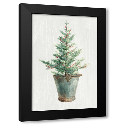 White and Bright Christmas Tree I Black Modern Wood Framed Art Print by Nai, Danhui