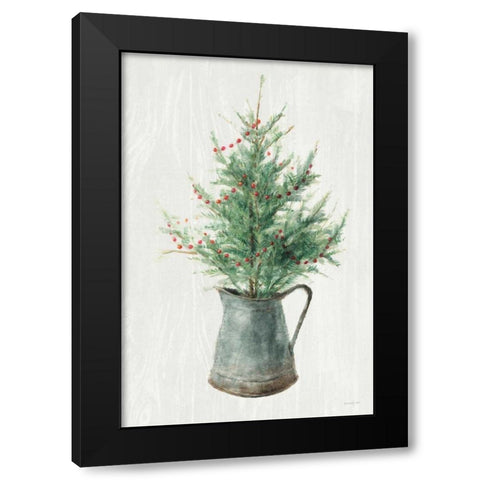 White and Bright Christmas Tree II Black Modern Wood Framed Art Print with Double Matting by Nai, Danhui